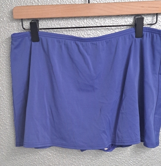 Floral Tankini Top & Solid Blue Skort With Attached Bikini Bottom   Size M - Picture 6 of 9